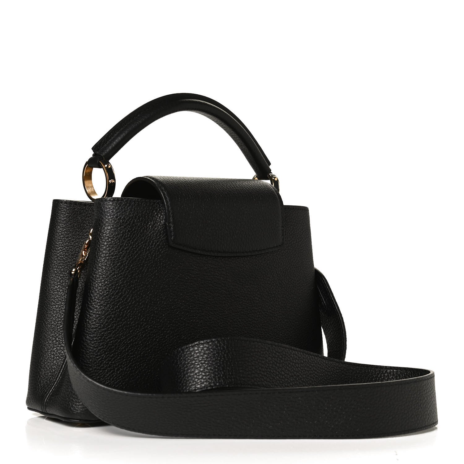 Louis Vuitton Taurillon Malachite Effect Capucines BB Black 3 of 9