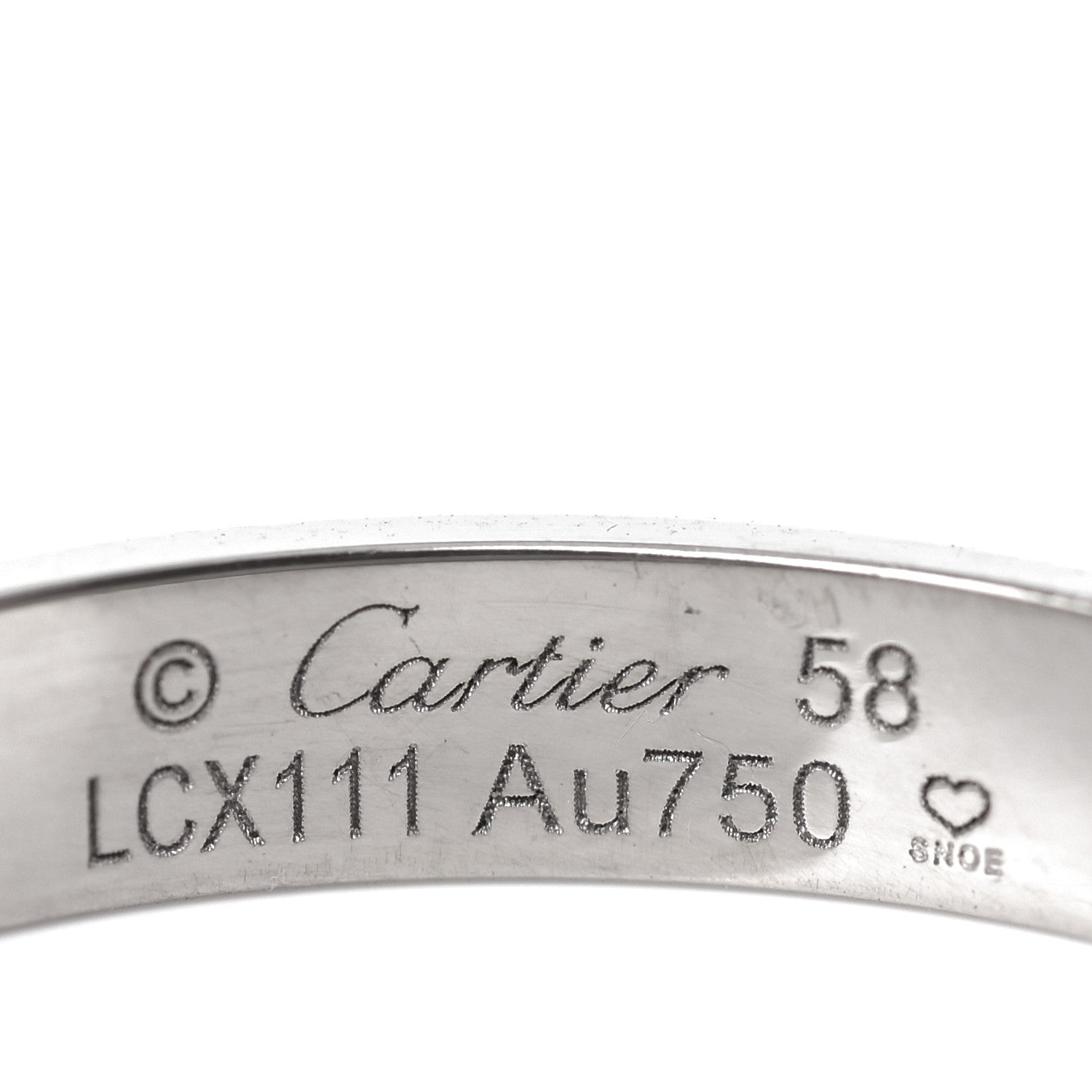 Cartier 18K White Gold 3.5mm LOVE Wedding Band Ring 58 8.5 4 of 5