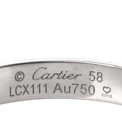 Cartier 18K White Gold 3.5mm LOVE Wedding Band Ring 58 8.5 4 of 5