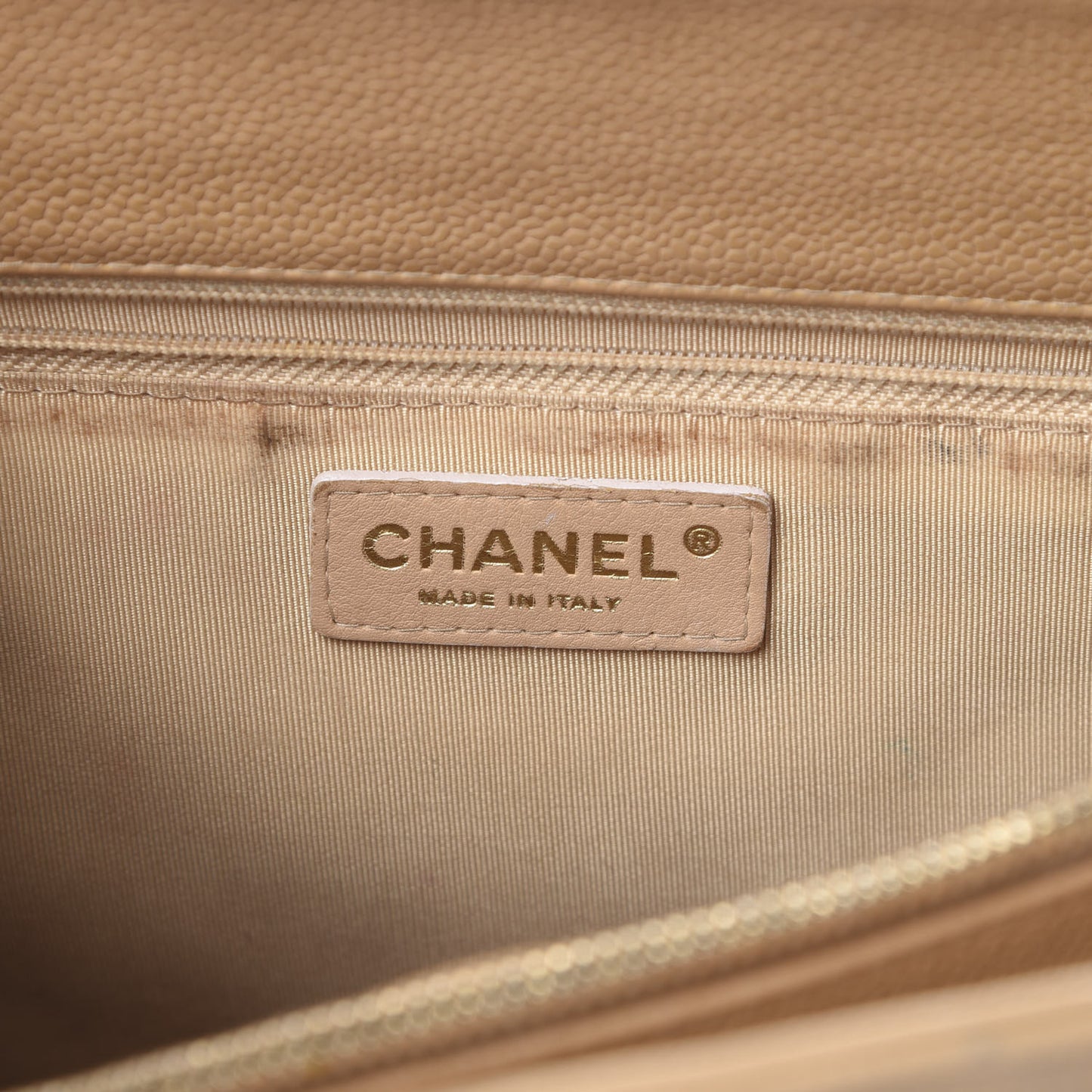 Caviar Quilted Grand Shopping Tote GST Beige