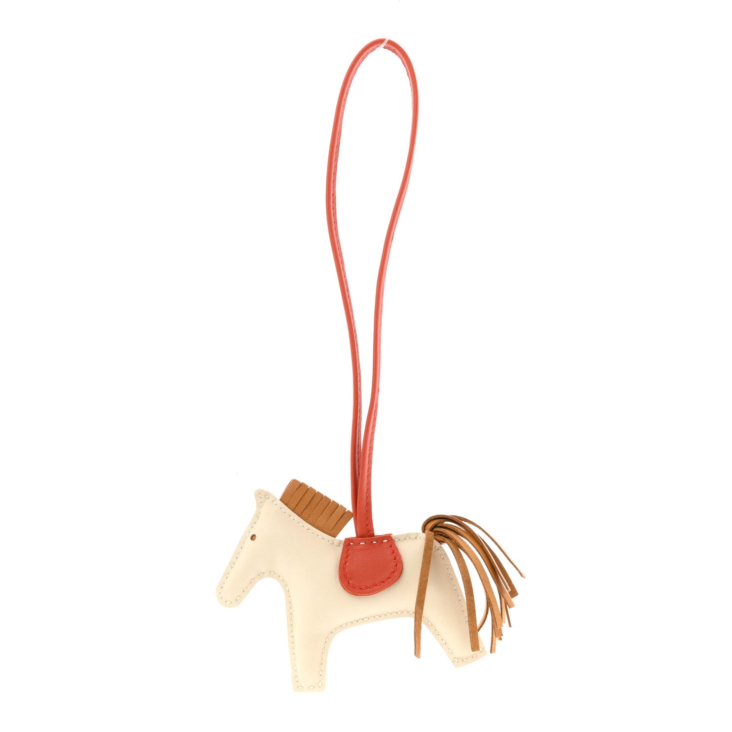 Milo Lambskin Grigri Rodeo Horse Bag Charm PM Craie Sesame Cornaline