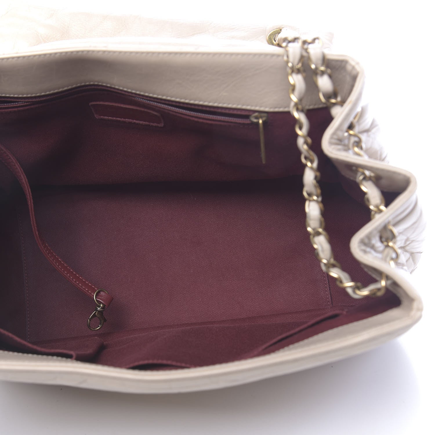 Chanel Aged Calfskin Quilted Large Pondichery Flap Beige 5 of 12