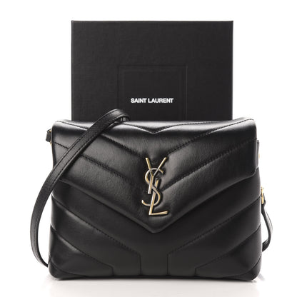 Saint Laurent Calfskin Y Quilted Monogram Toy Loulou Crossbody Bag Black 13 of 13