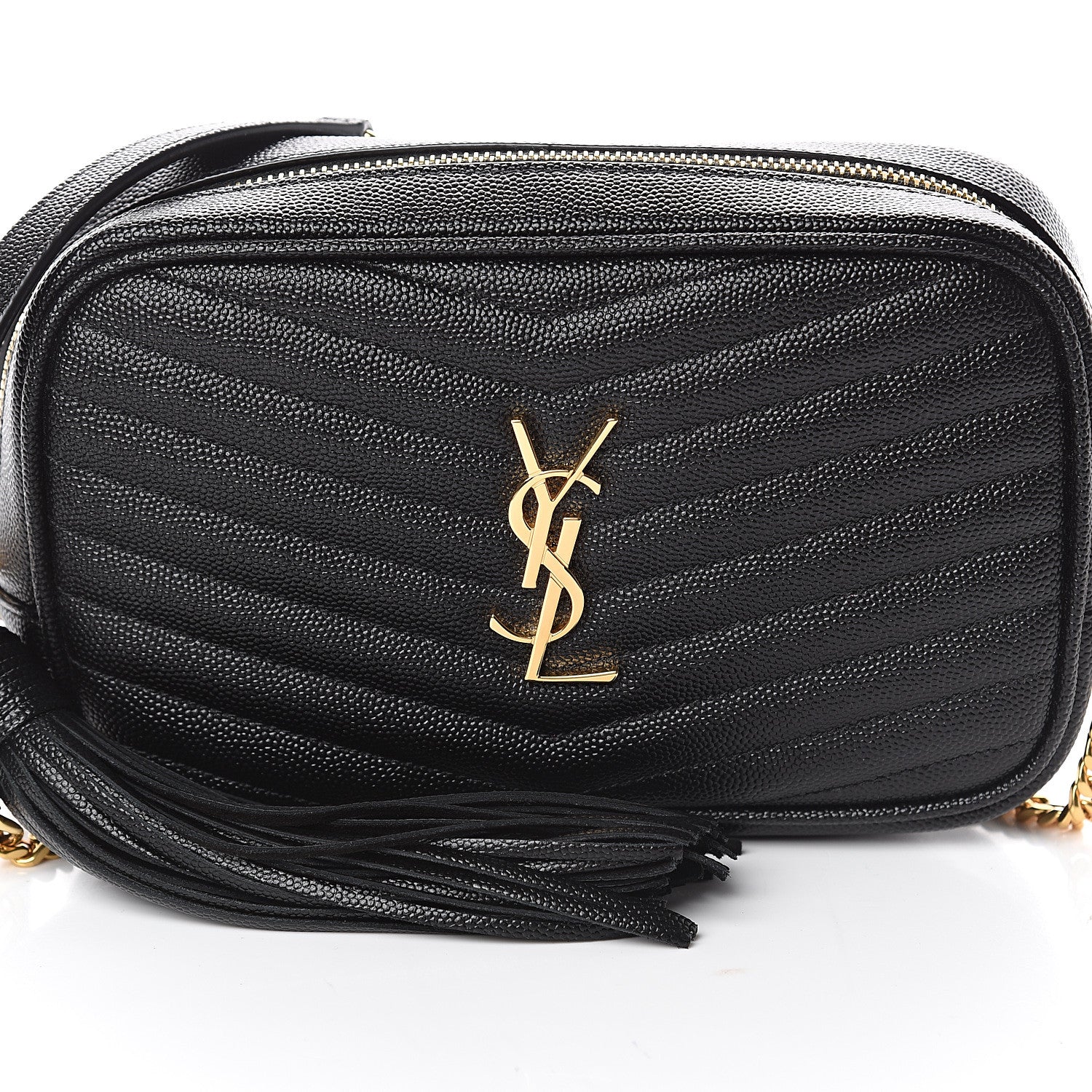 Saint Laurent Grain De Poudre Matelasse Monogram Mini Lou Camera Bag Black 6 of 6