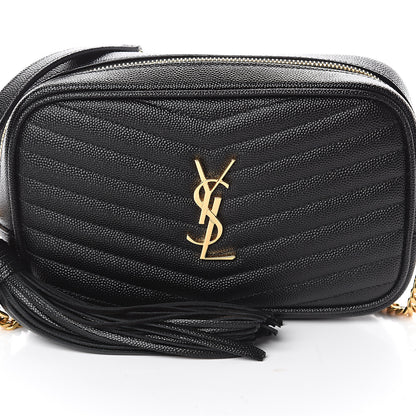 Saint Laurent Grain De Poudre Matelasse Monogram Mini Lou Camera Bag Black 6 of 6