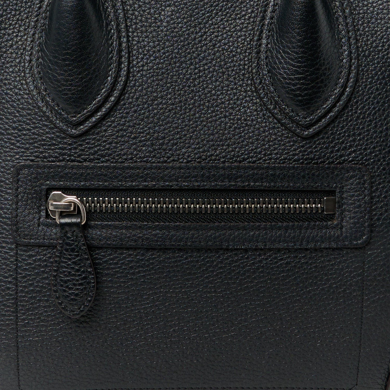 Celine Drummed Calfskin Micro Luggage Black 8 of 10