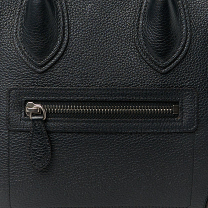 Celine Drummed Calfskin Micro Luggage Black 8 of 10