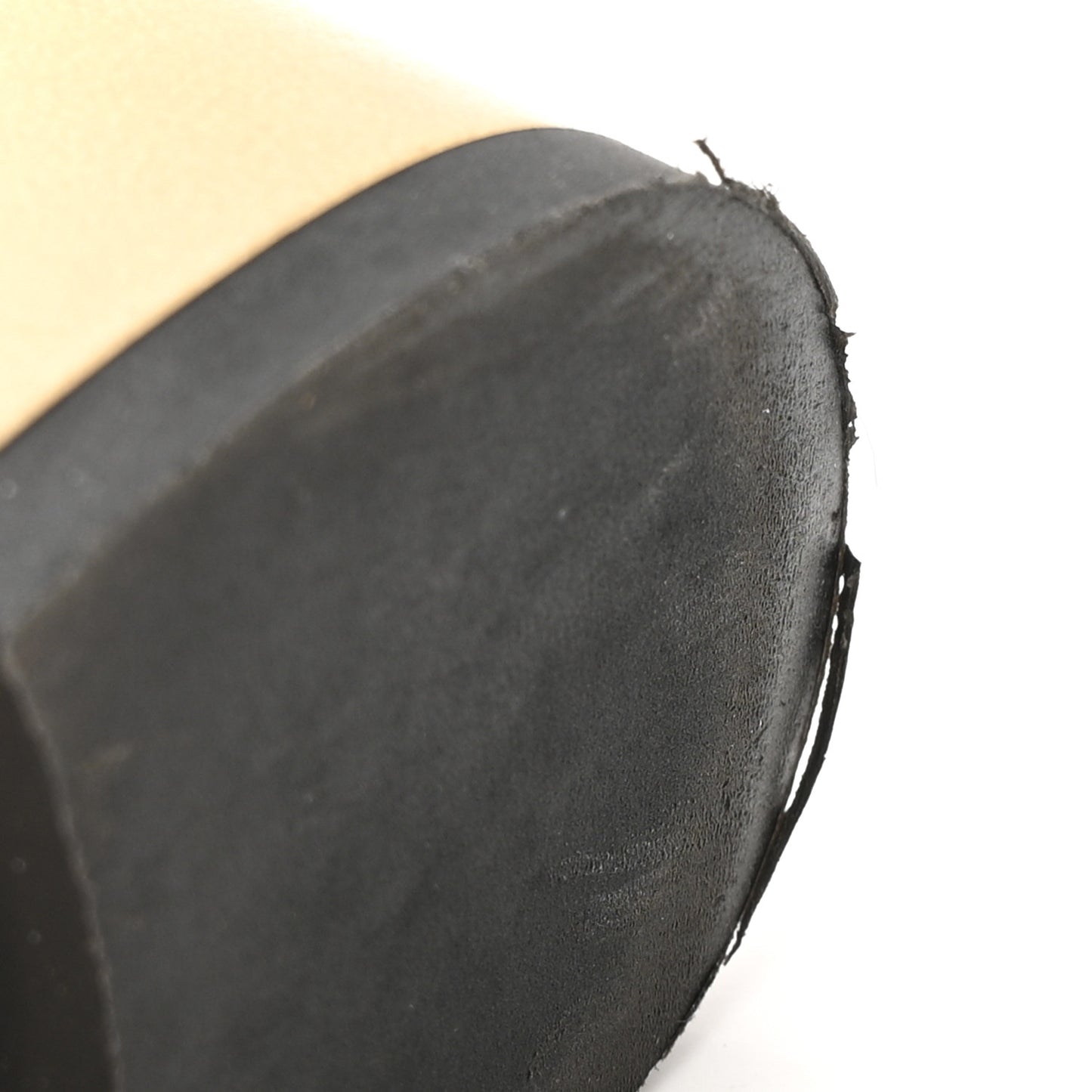 Goatskin Grosgrain Cap Toe CC Slingback Pumps 38.5 Beige Black