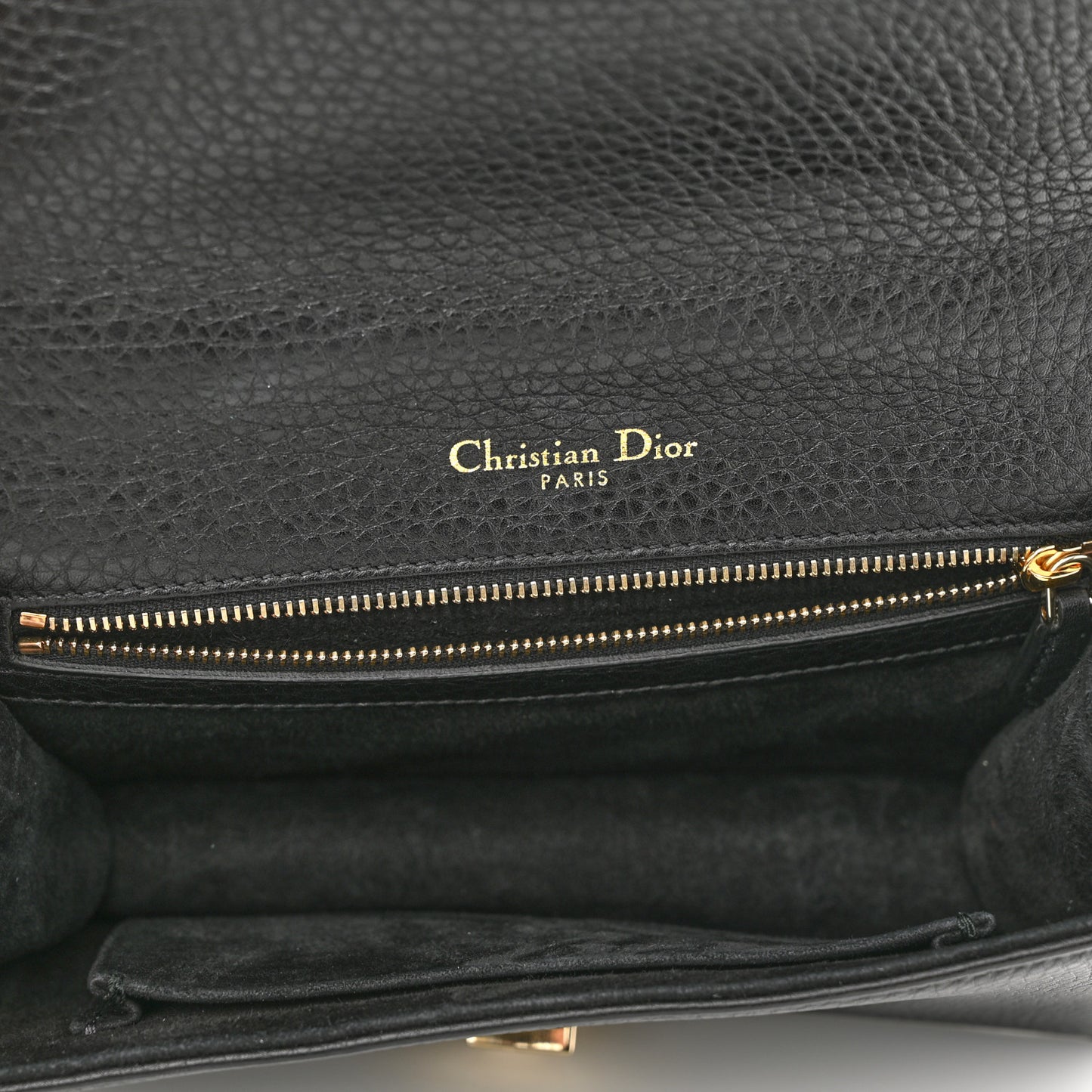 Grained Calfskin Medium Diorama Flap Bag Black