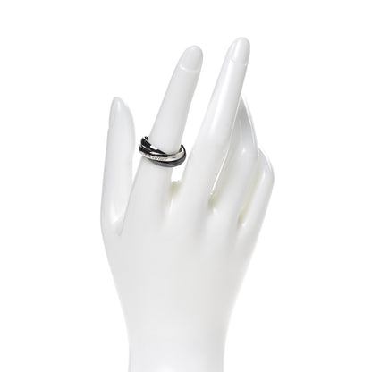 Cartier 18K White Gold Black Ceramic Trinity Ring 56 7.5 2 of 5