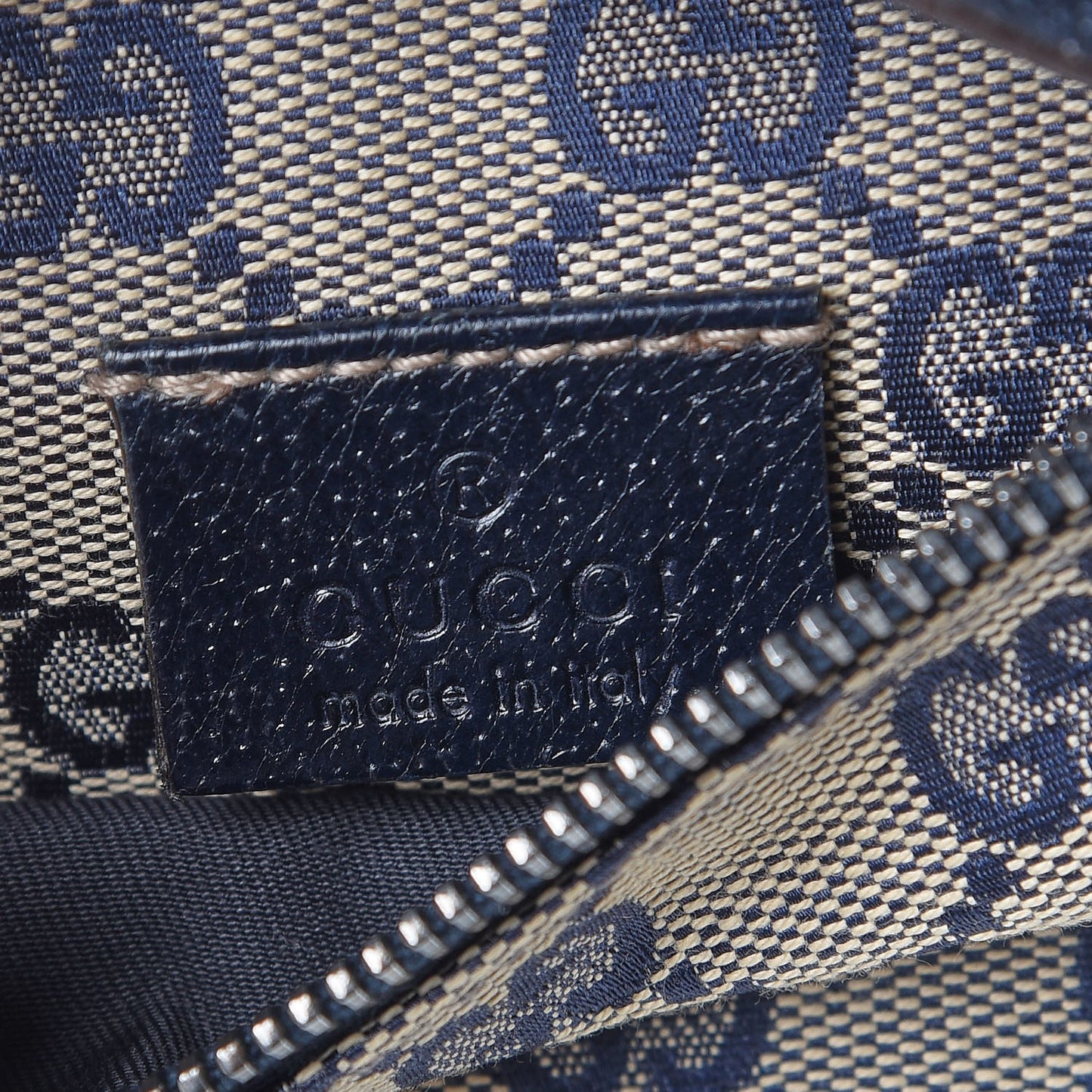GG Monogram Web Double Pocket Belt Bag Navy
