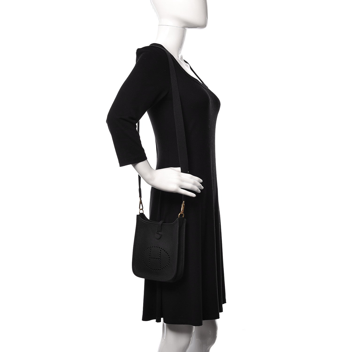 Hermes Taurillon Clemence Evelyne TPM Black 2 of 7