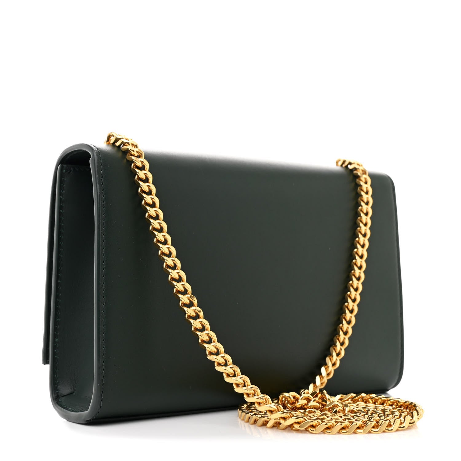 Saint Laurent Smooth Calfskin Small Classic Monogram Kate Tassel Satchel Dark Mint 3 of 10