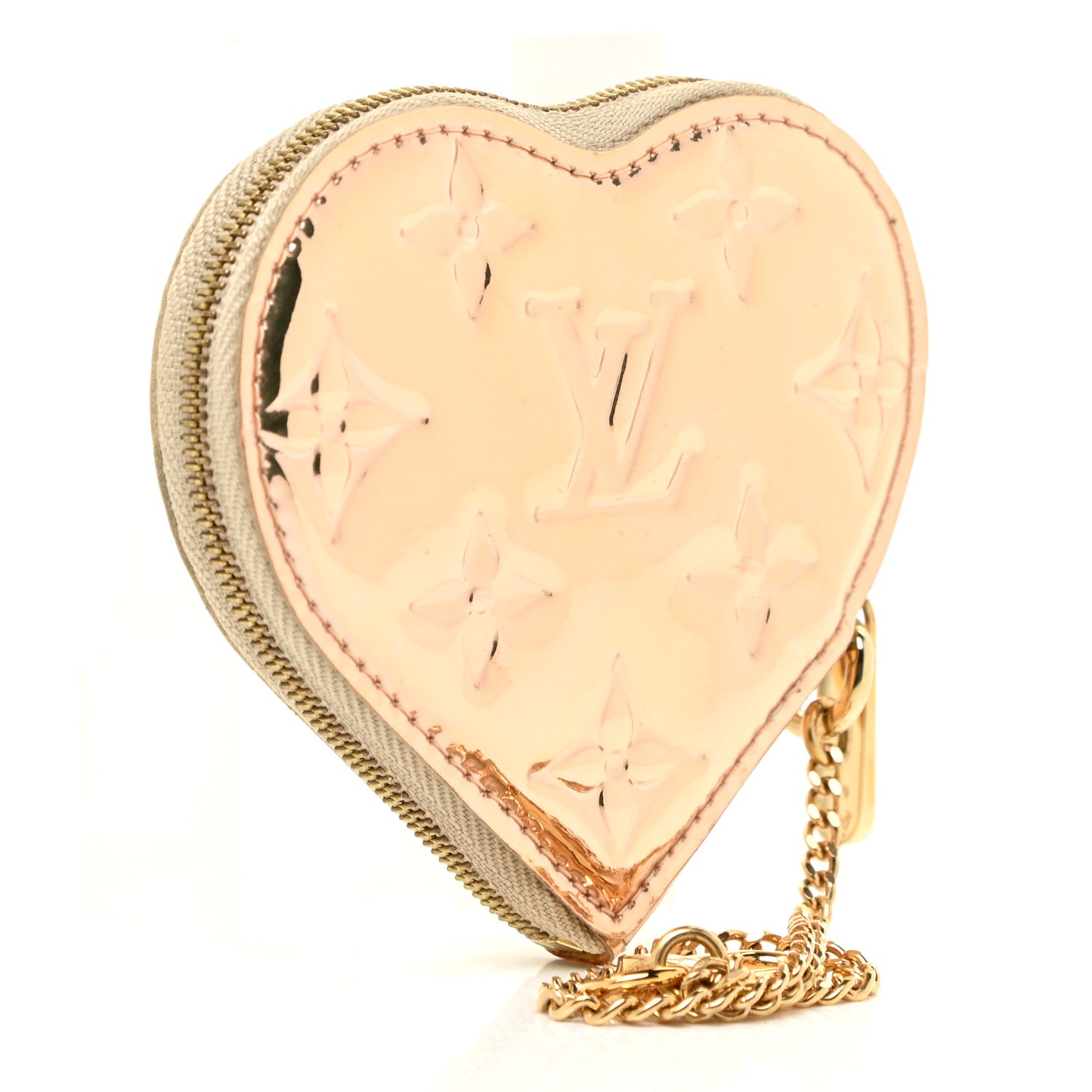 Monogram Miroir Heart Coin Purse Gold