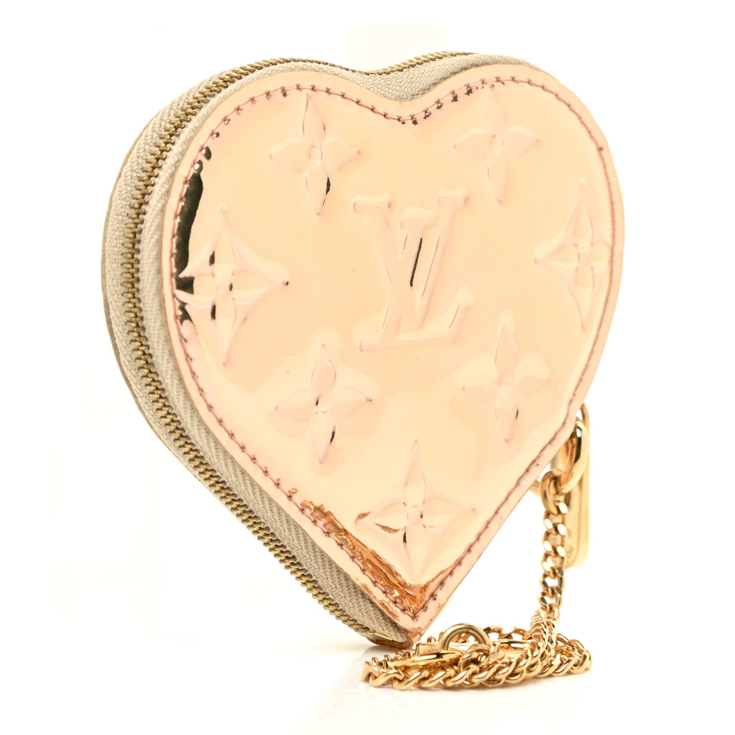 Louis Vuitton Monogram Miroir Heart Coin Purse Gold 3 of 9