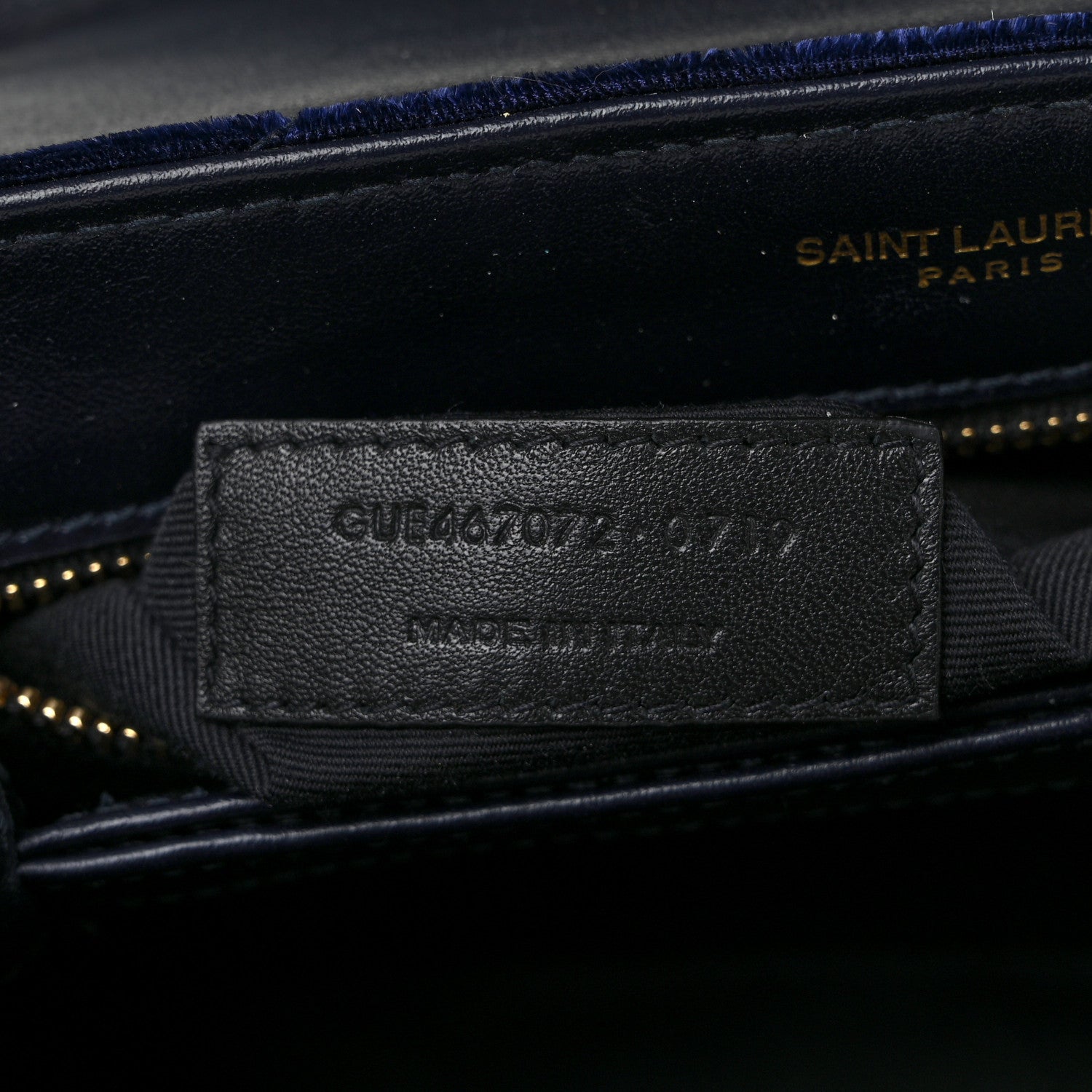 Saint Laurent Velvet Y Quilted Monogram Toy Loulou Crossbody Bag Navy 6 of 8