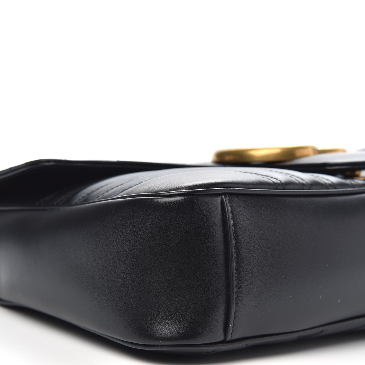 Gucci Calfskin Matelasse Medium GG Marmont Shoulder Bag Black 8 of 11
