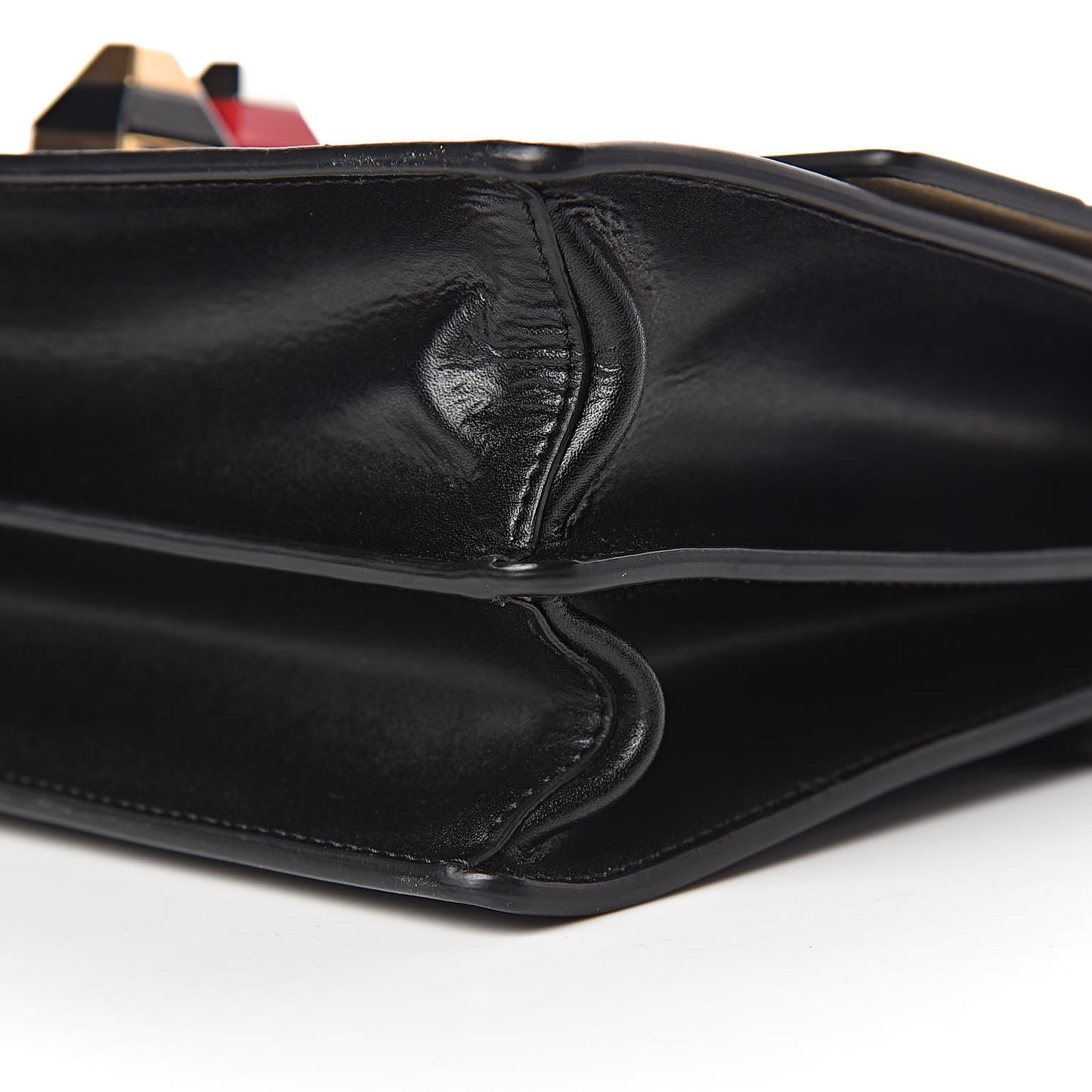 Vitello Liberty Bi-Color FF 1974 Embossed Kan I Shoulder Bag Black Maya