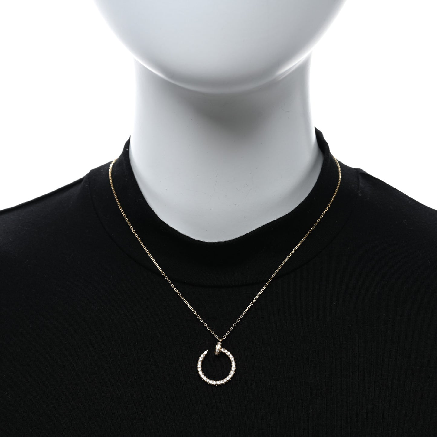 18K Yellow Gold Diamond Juste Un Clou Paved Pendant Necklace
