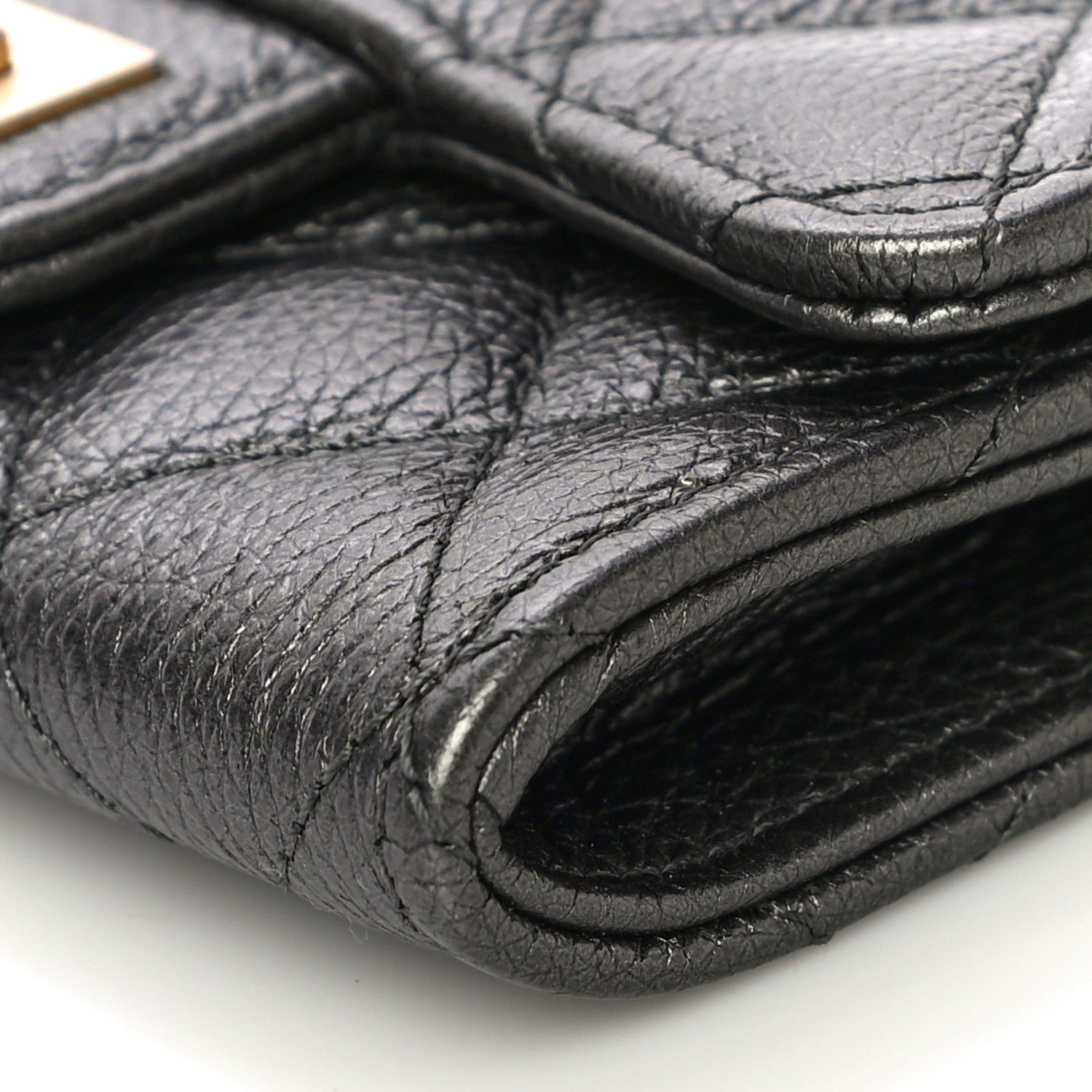 Chanel Metallic Calfskin Quilted Reissue Flap Card Holder Grey 11 of 12