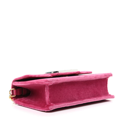 Gucci Velvet Crystal Square G Shoulder Bag Light Raspberry Rose 4 of 9