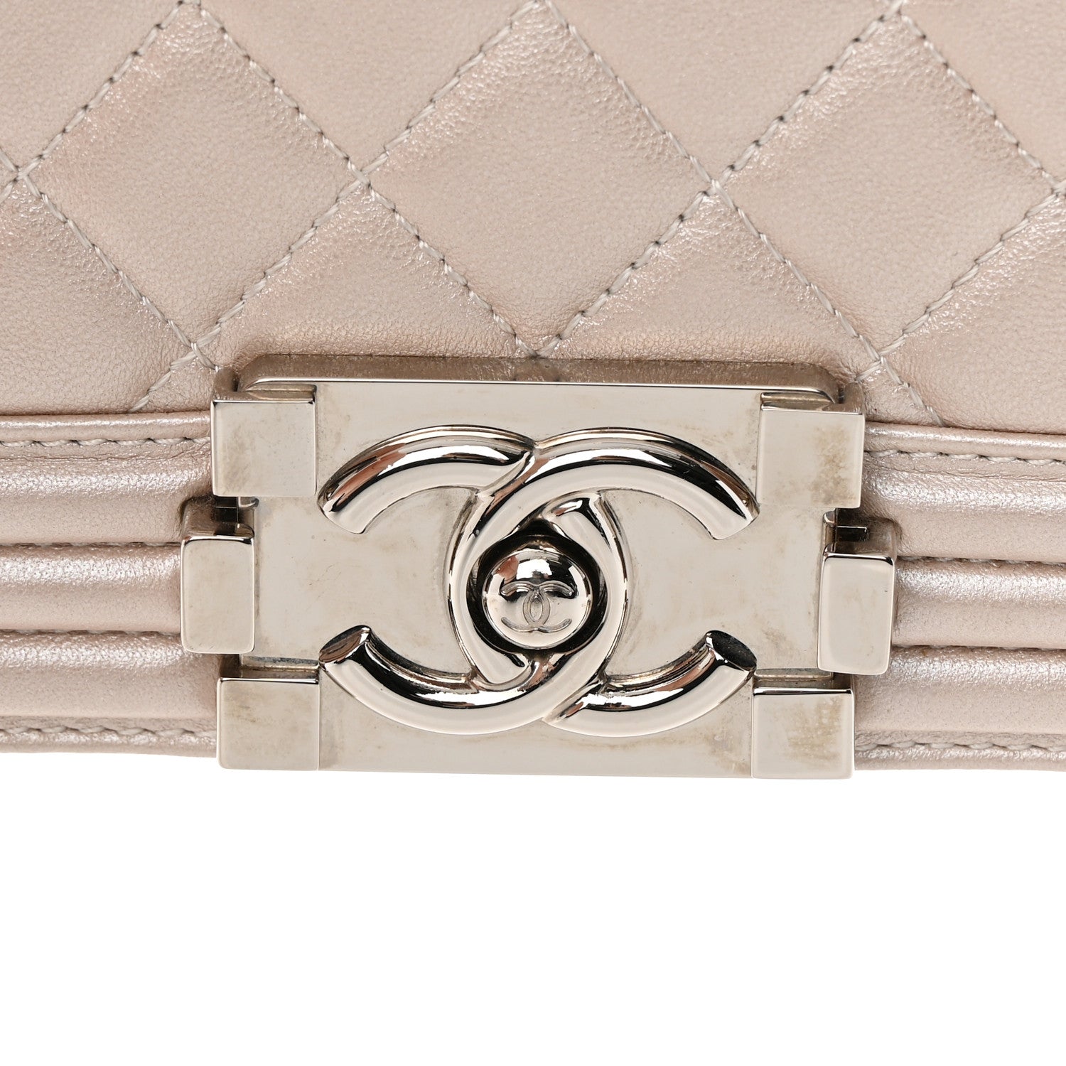 Chanel Metallic Calfskin Quilted Small Boy Flap Light Pink 15 of 15