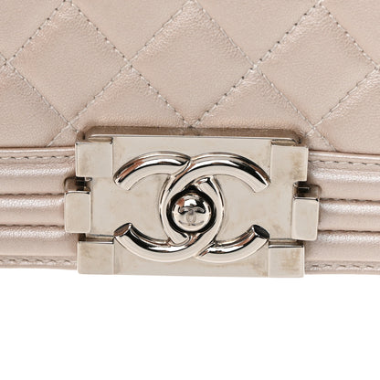 Chanel Metallic Calfskin Quilted Small Boy Flap Light Pink 15 of 15