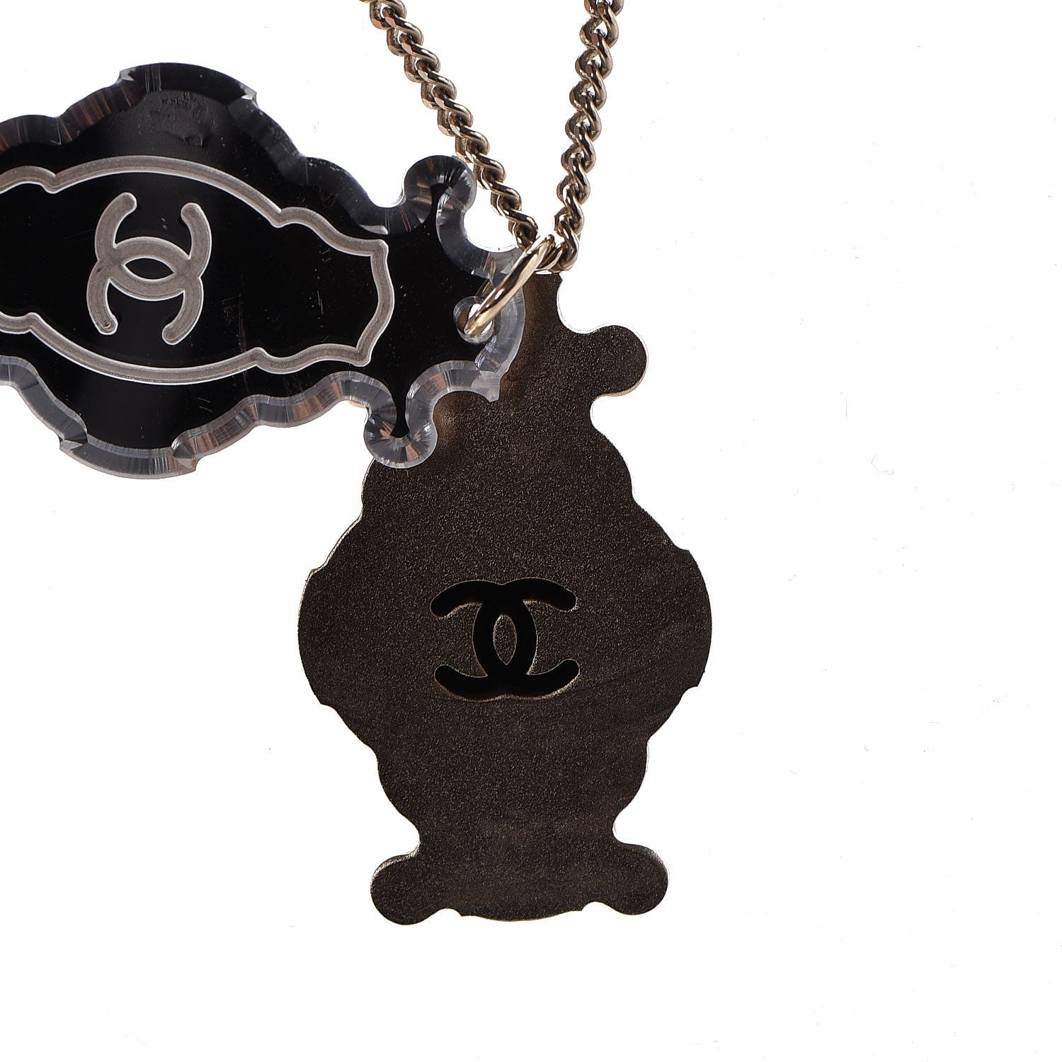 Chanel Mirror CC Pendant Necklace Gold 5 of 6