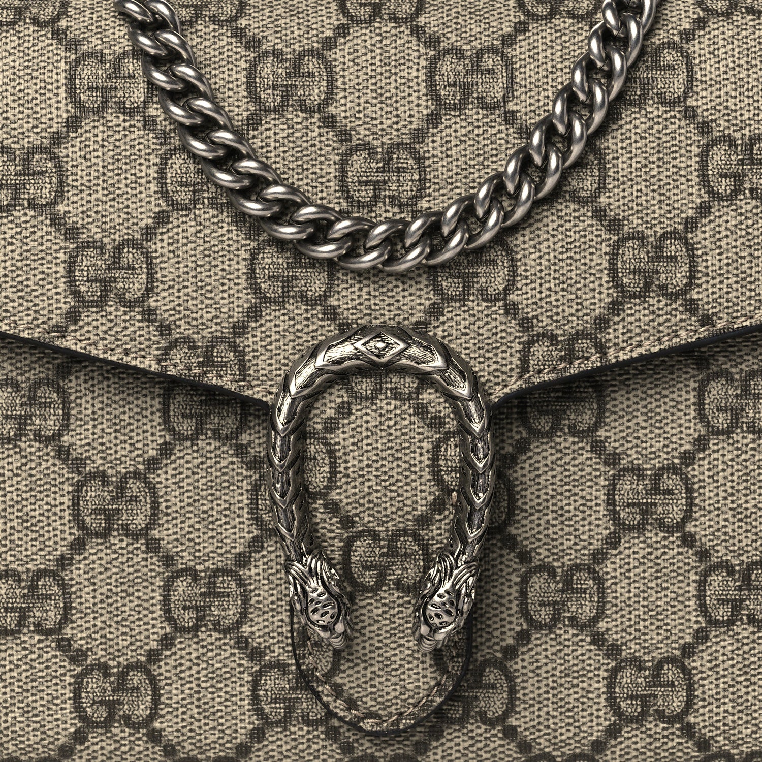 Gucci GG Supreme Monogram Mini Dionysus Chain Wallet Beige Taupe 8 of 10