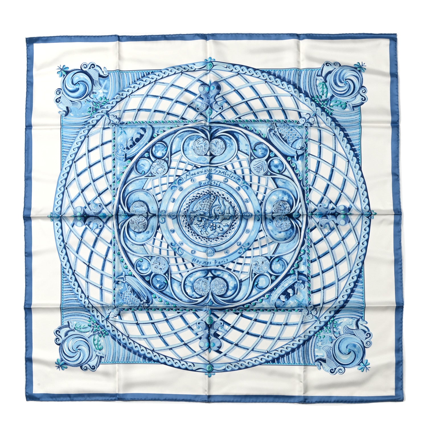 Hermes Silk Monnaies Et Symboles De Parisii Scarf 90 1 of 4
