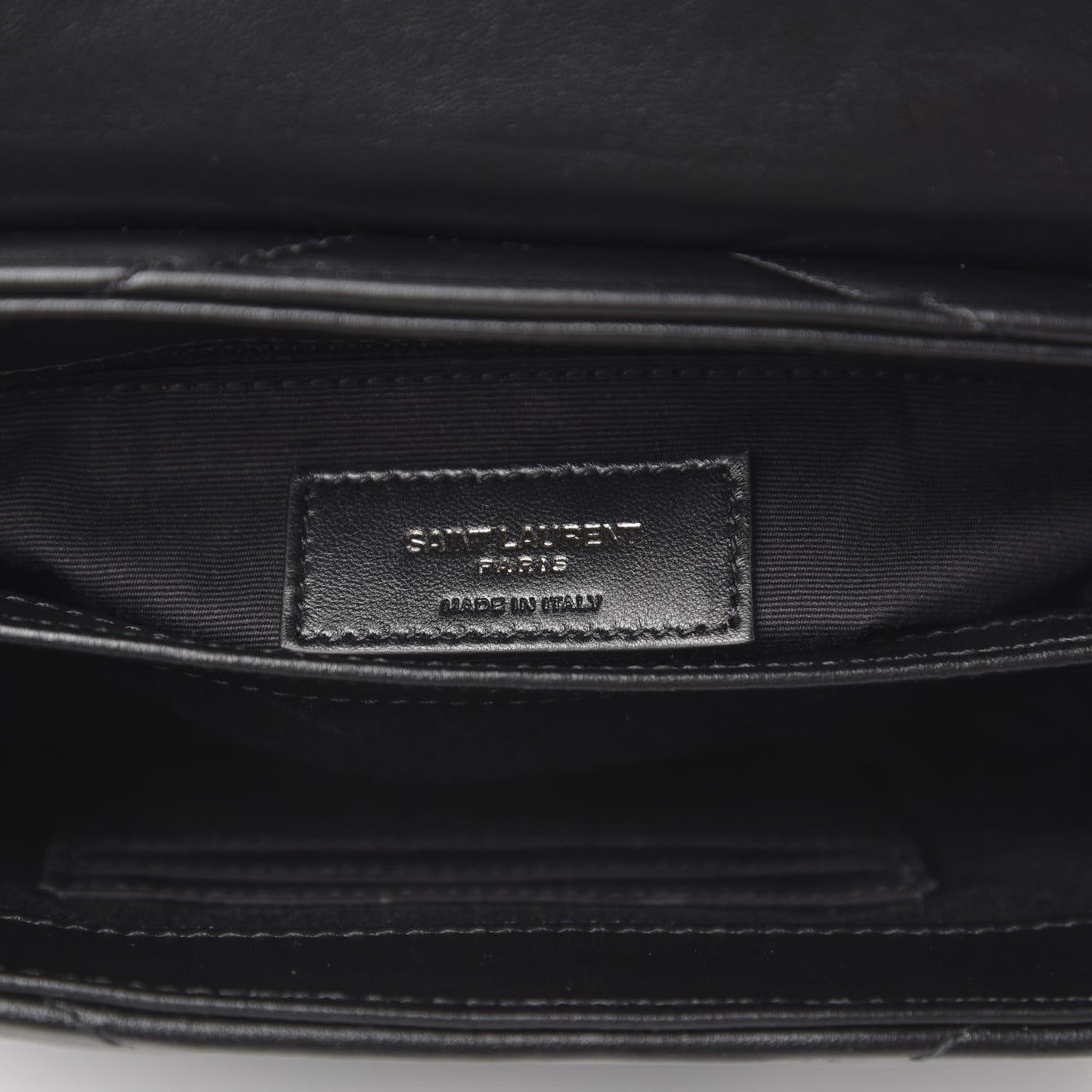 Calfskin Y Quilted Monogram Toy Loulou Crossbody Bag Black