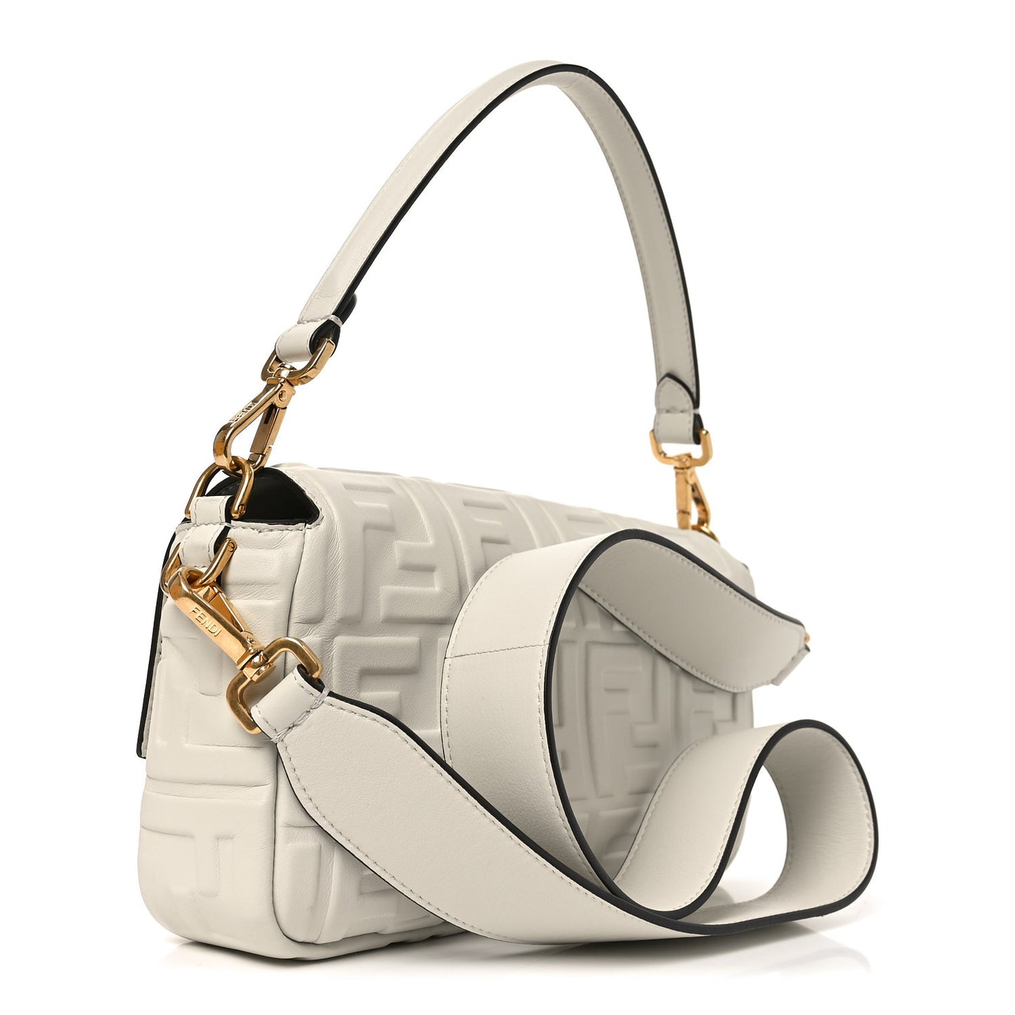 Nappa FF 1974 Embossed Baguette White