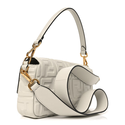 Fendi Nappa FF 1974 Embossed Baguette White 2 of 10