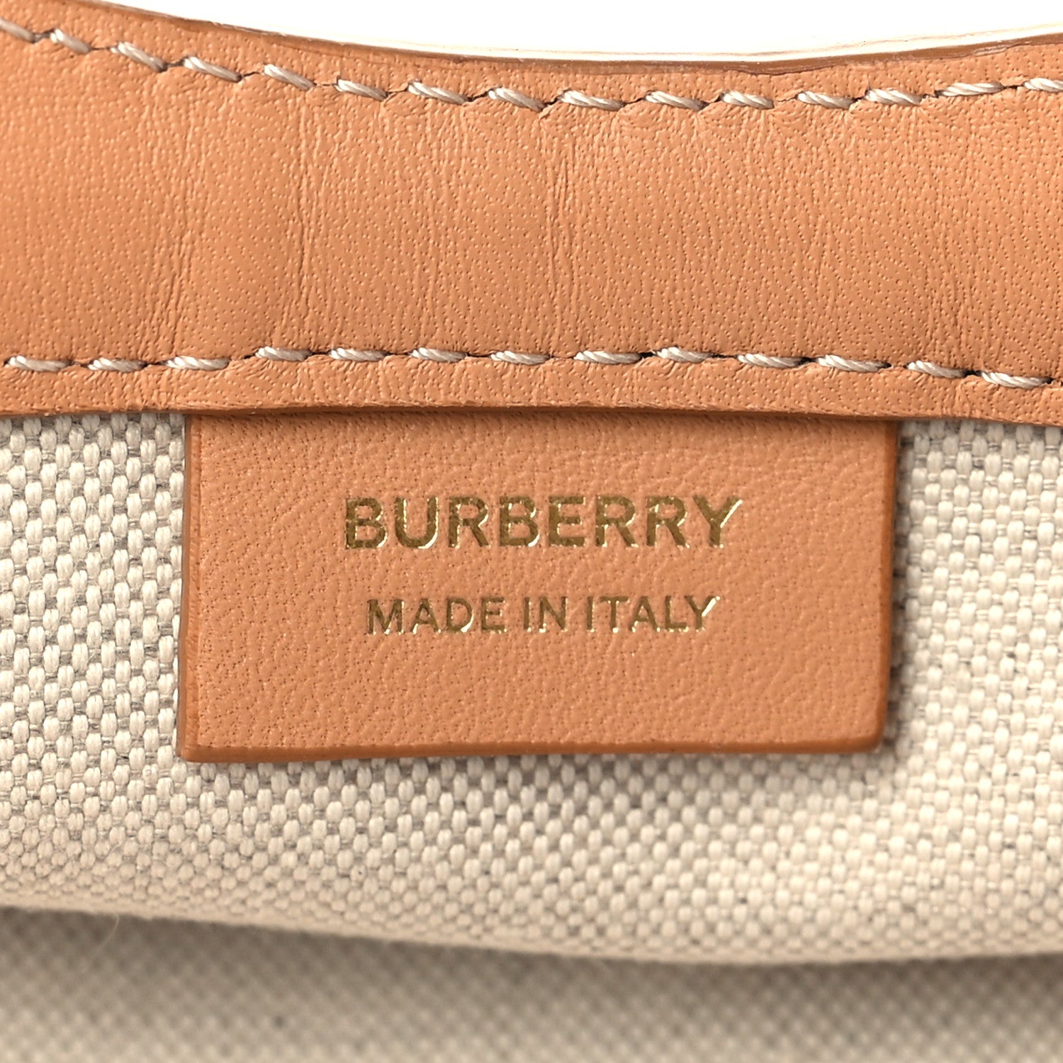 Burberry Canvas Smooth Calfskin Two Tone Pocket Bag Soft Fawn Warm Sand 7 of 9