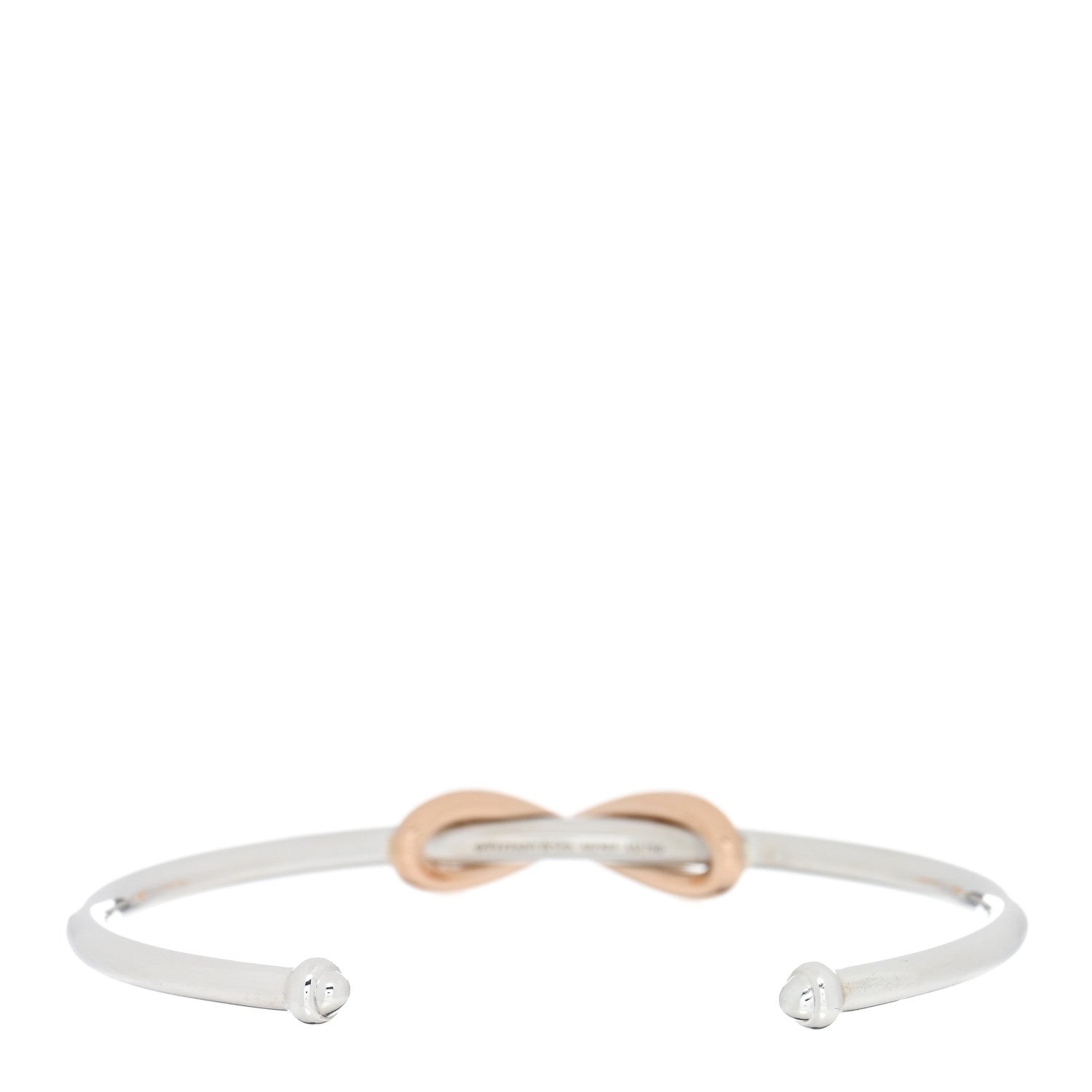 Tiffany Sterling Silver 18K Rose Gold Infinity Cuff Bracelet 1 of 3