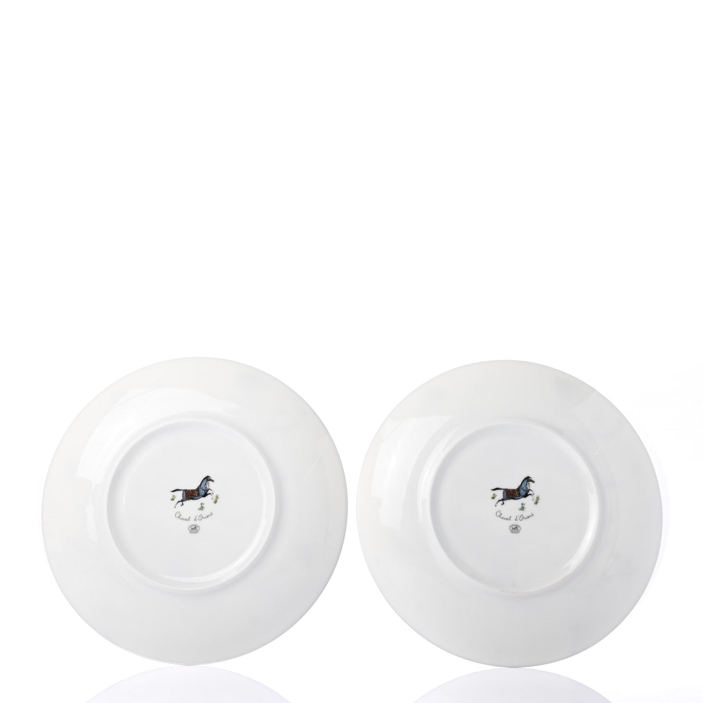 Porcelain Cheval D'Orient Dessert Plate Set of 2