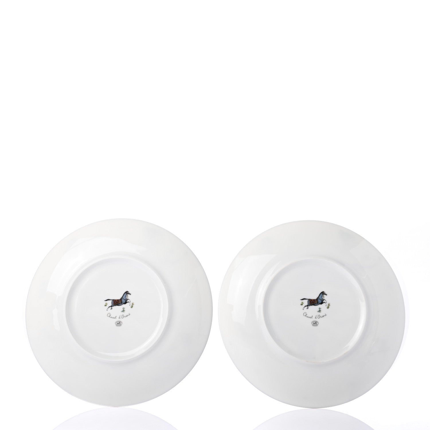 Hermes Porcelain Cheval D'Orient Dessert Plate Set of 2 2 of 4