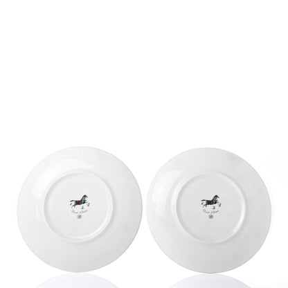 Hermes Porcelain Cheval D'Orient Dessert Plate Set of 2 2 of 4
