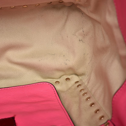 Valentino Garavani Vitello Small Rockstud Tote Fuxia Fluo 9 of 10