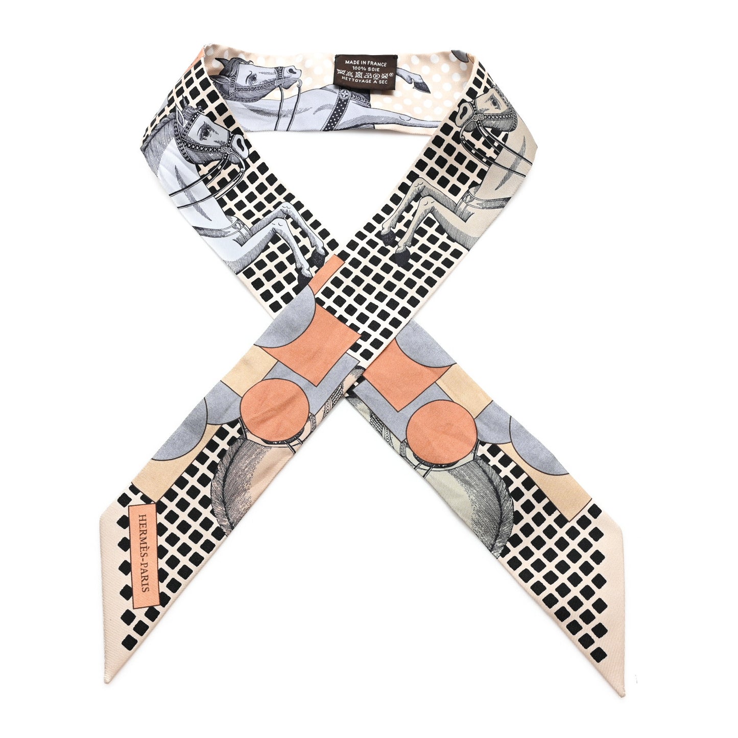 Silk Cavalier En Formes Twilly Beige Gris Terraco