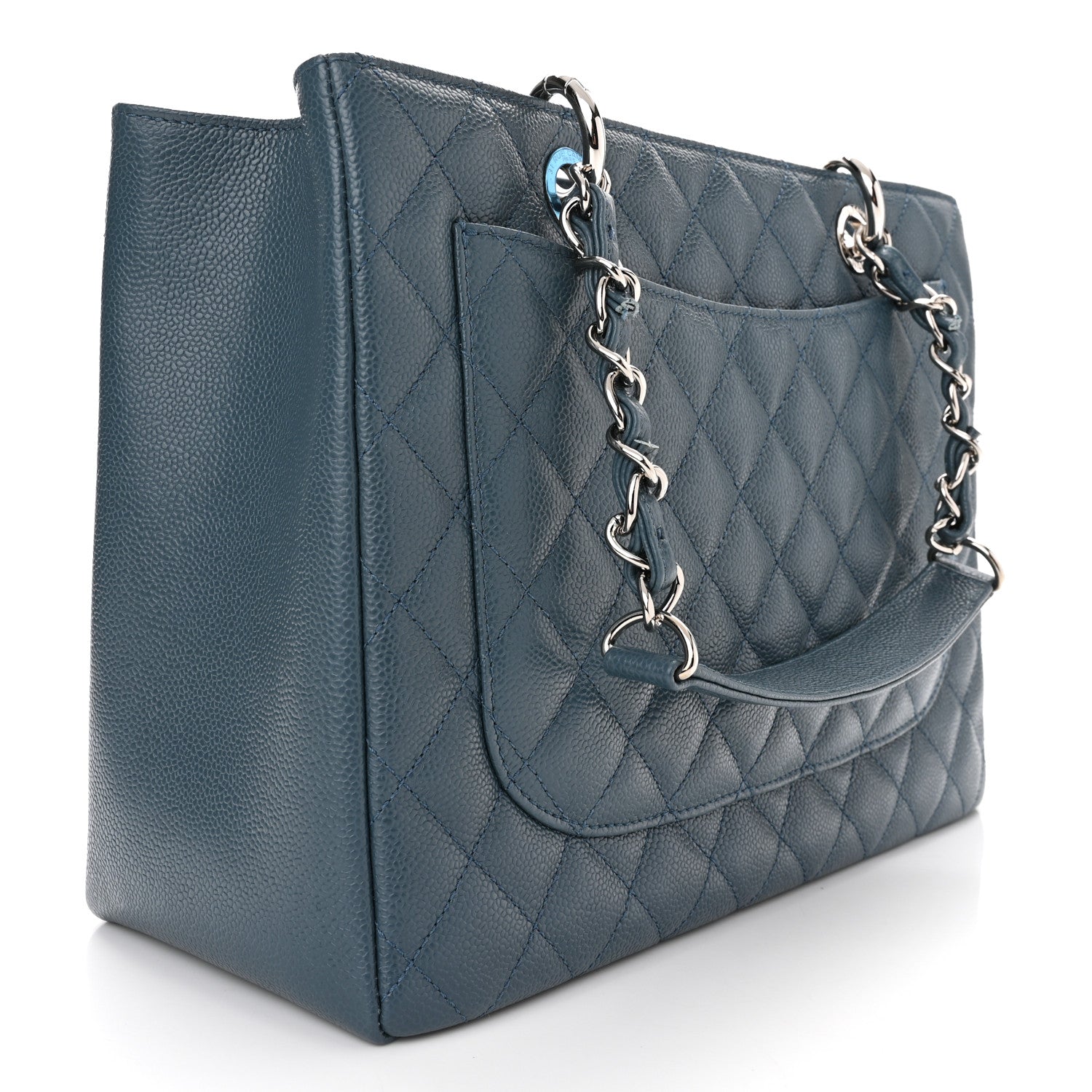 Chanel Caviar Quilted Grand Shopping Tote GST Blue 2 of 9