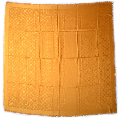 Louis Vuitton Wool Silk Monogram Shawl Safran 3 of 5