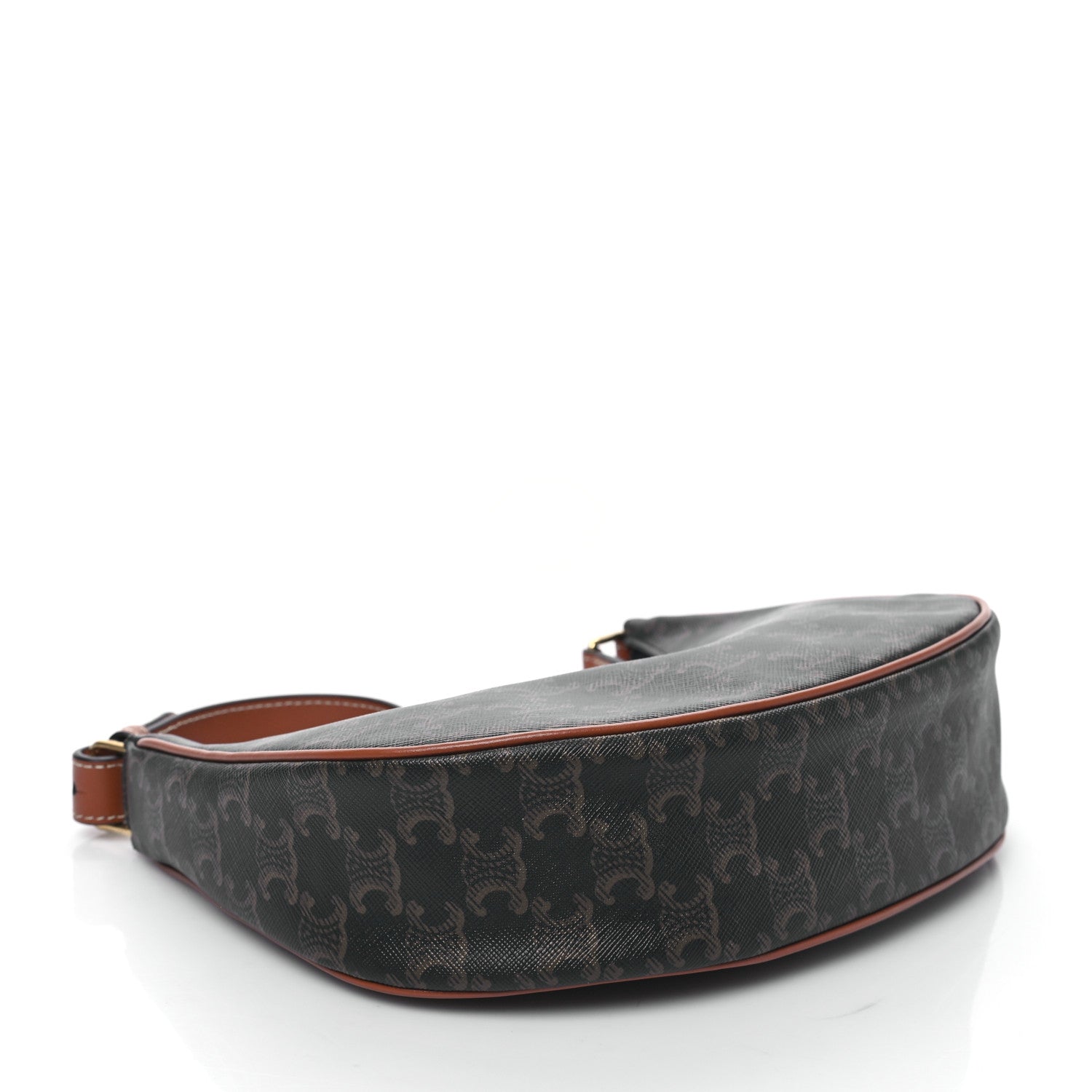 Celine Triomphe Canvas Calfskin Ava Shoulder Bag Tan 4 of 11
