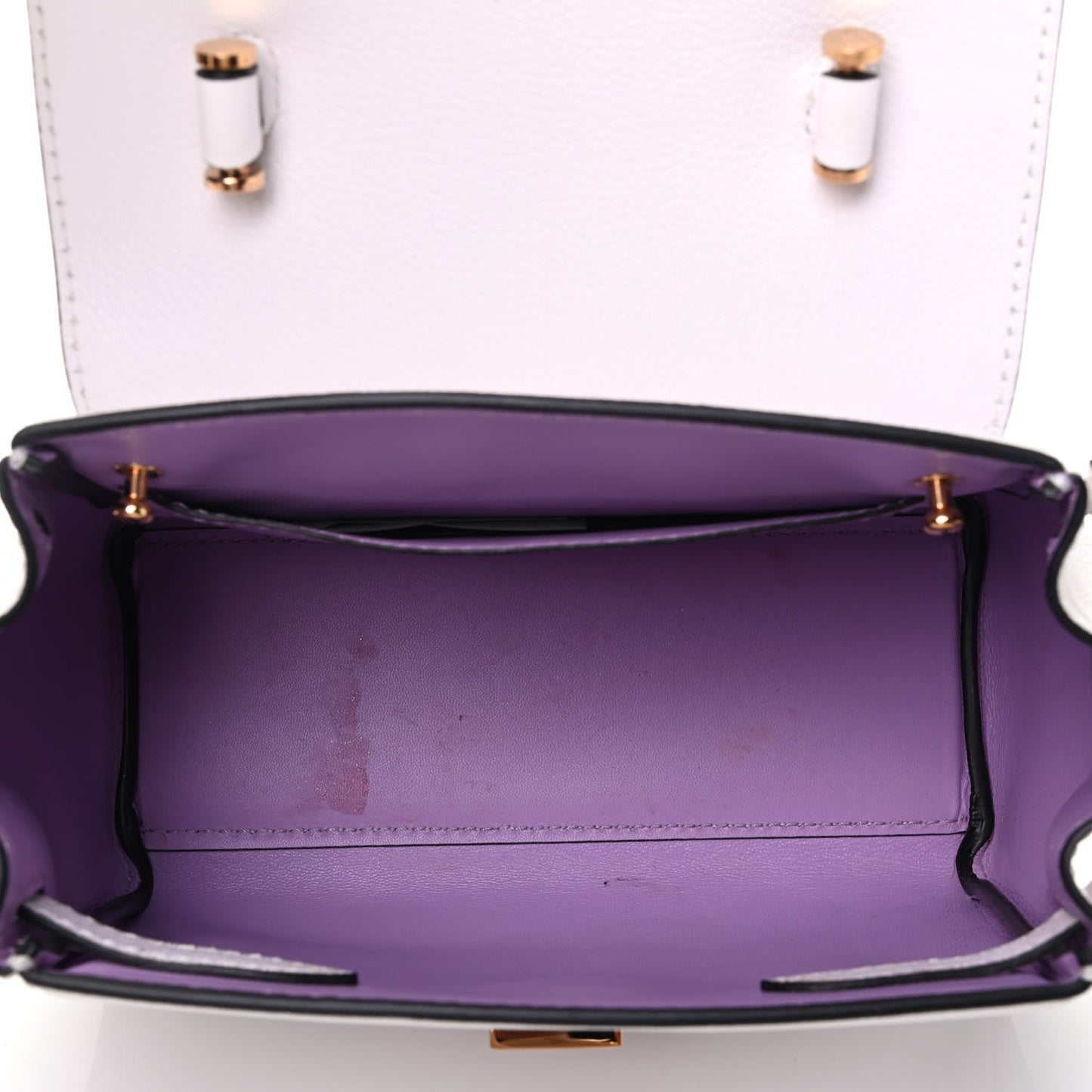 Grained Calfskin Small La Medusa Top Handle Bag White