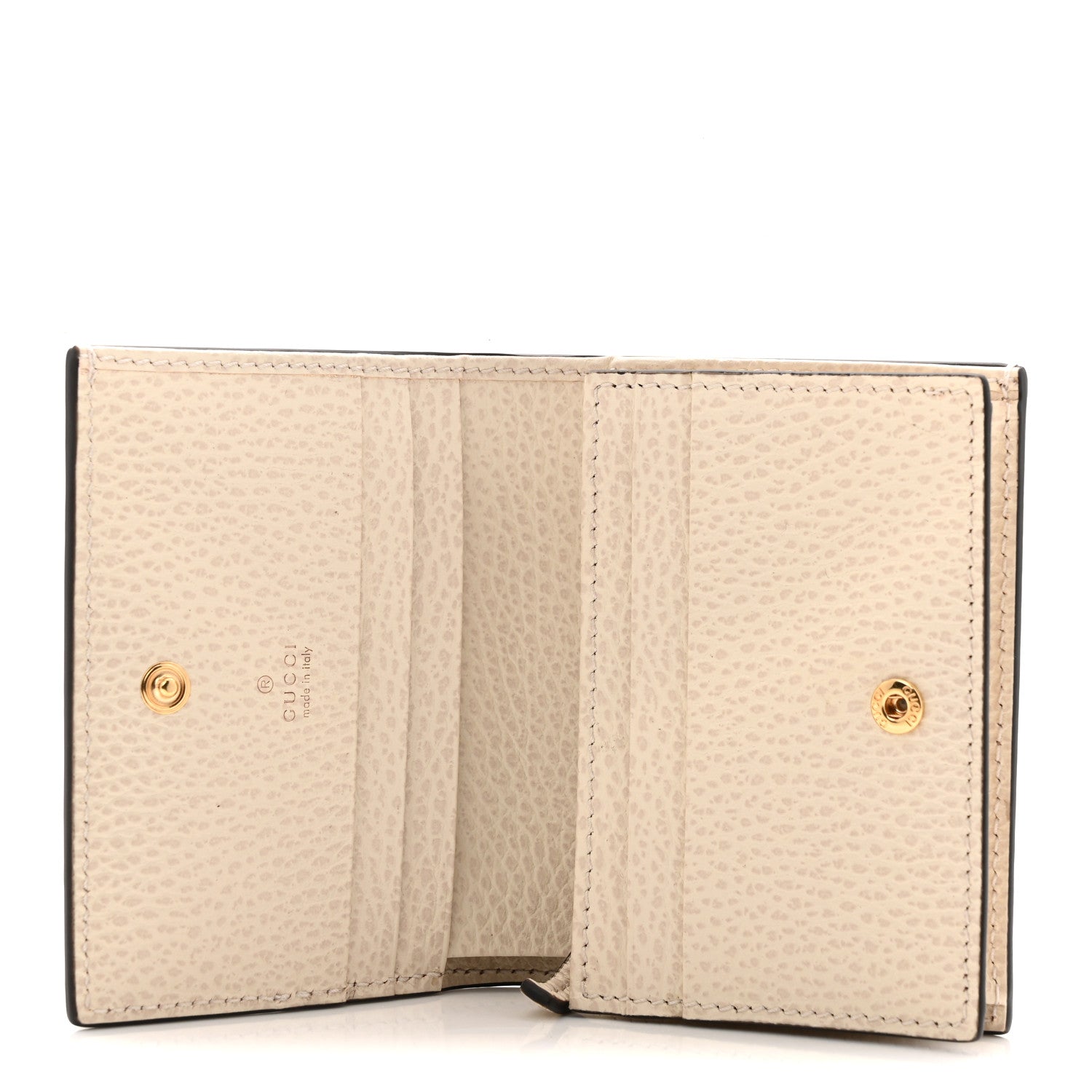 Gucci Dollar Calfskin GG Supreme Monogram GG Marmont Card Case Mystic White Beige Ebony 5 of 8
