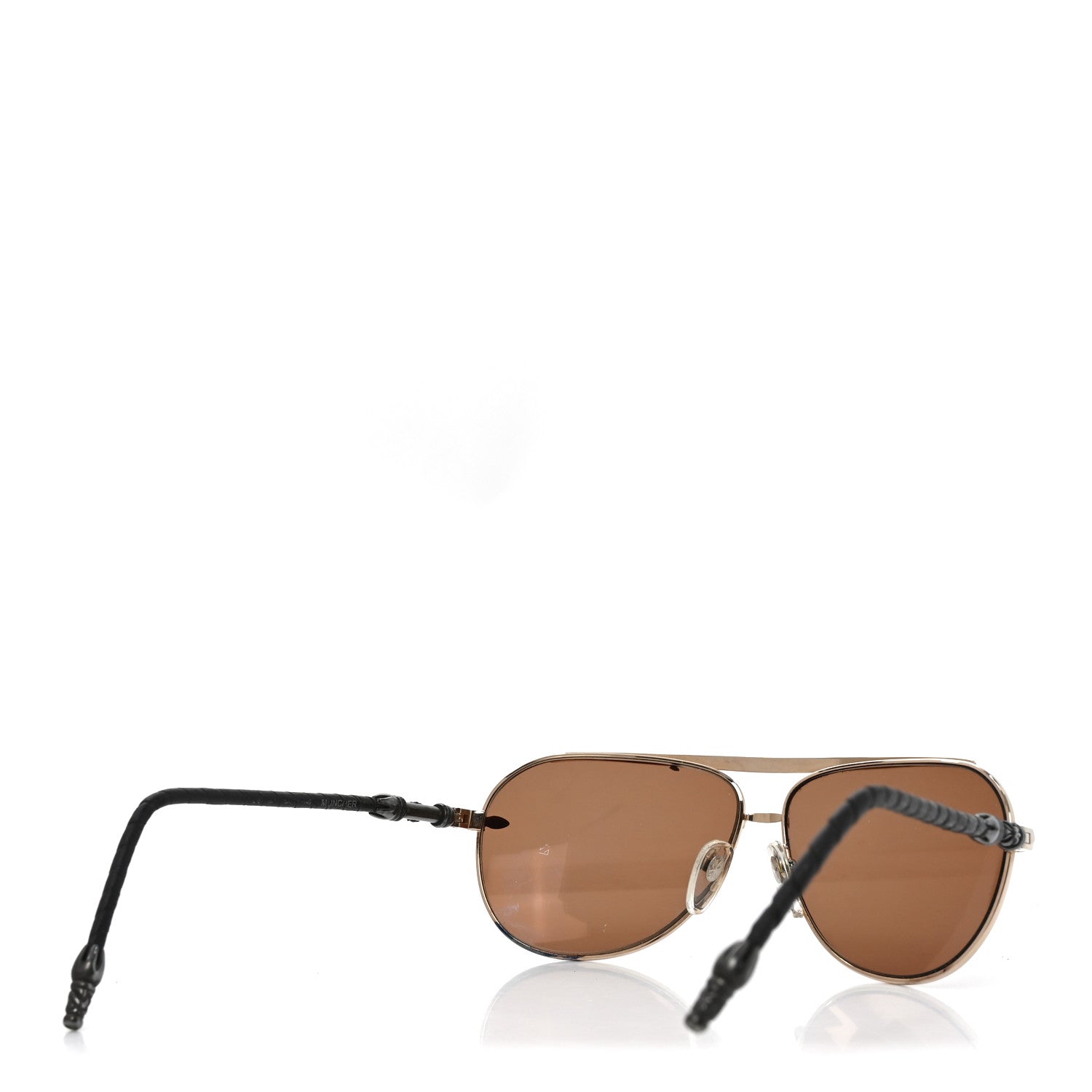 Chrome Hearts Calfskin Aviator Muncher Sunglasses Gold 4 of 7