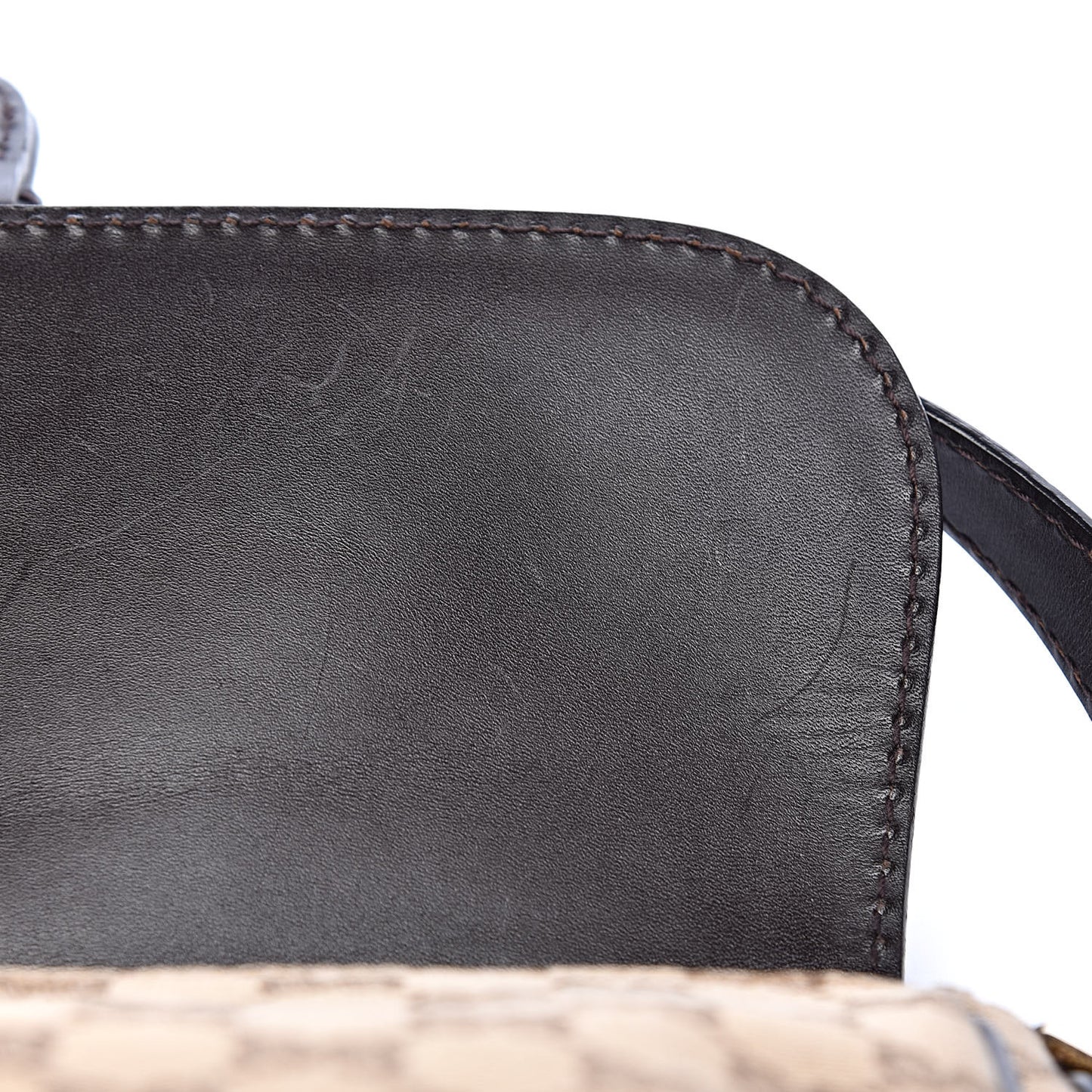 Monogram Techno Horsebit Large Shoulder Flap Bag Brown