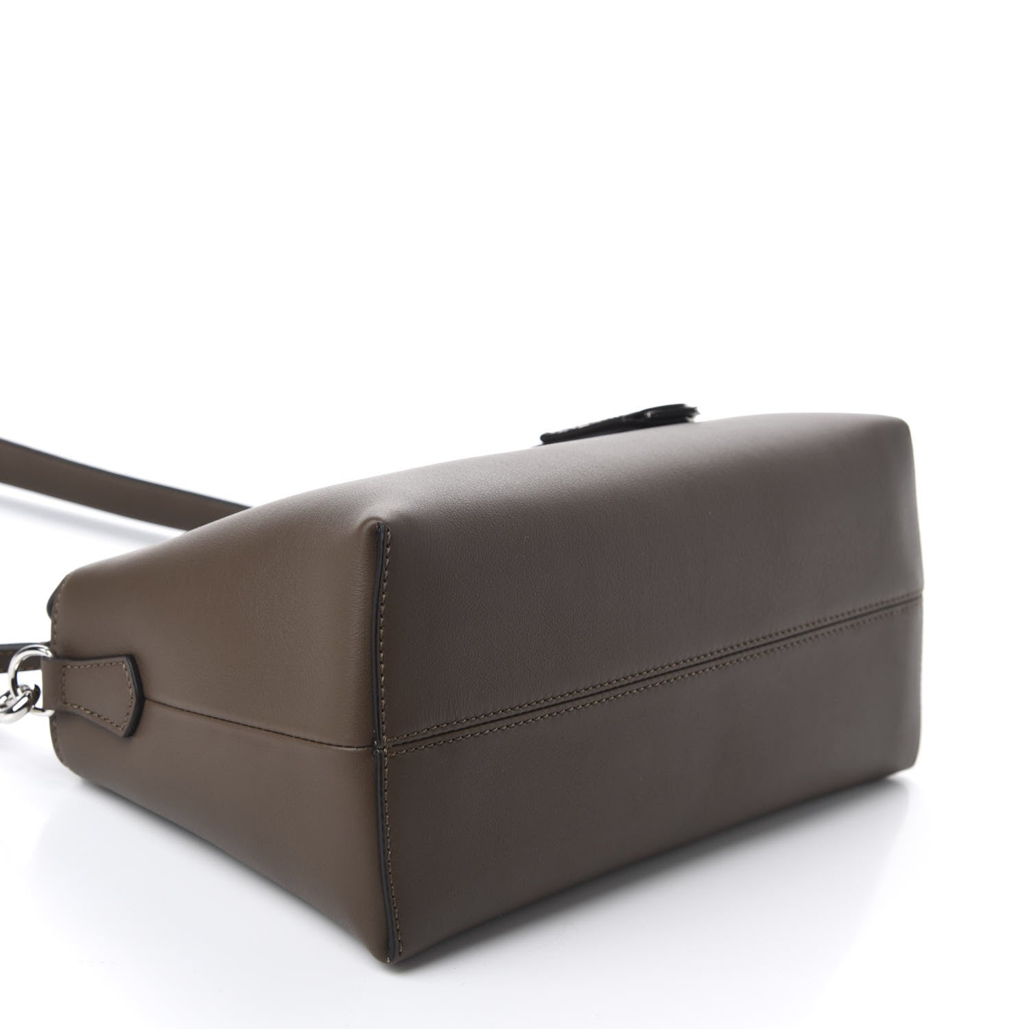 Fendi Vitello Dolce Bi-Color FF 1974 Embossed Medium By The Way Boston Bag Maya Black 5 of 11
