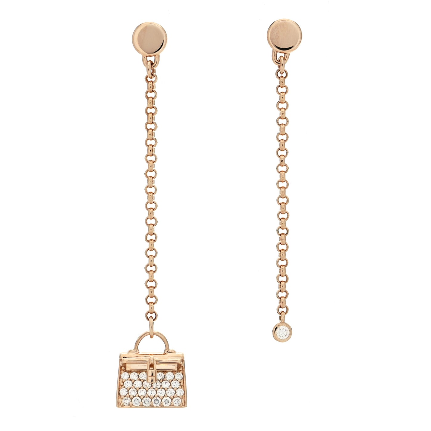 18K Rose Gold Diamond Kelly Amulette Drop Earrings