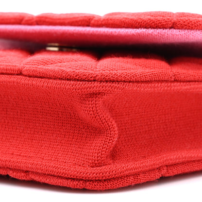 Chanel Jersey Quilted Micro Mini Flap Red 9 of 10